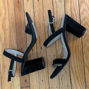 BP Lula black suede slingback dress heels